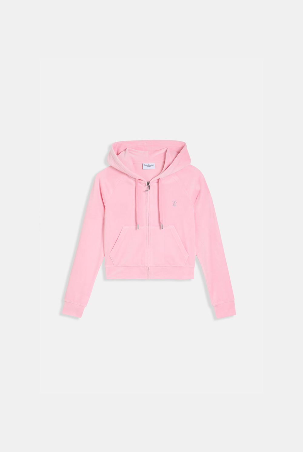 Displays the juicy pink 'juicy' branded diamanté velour zip-through hoodie 