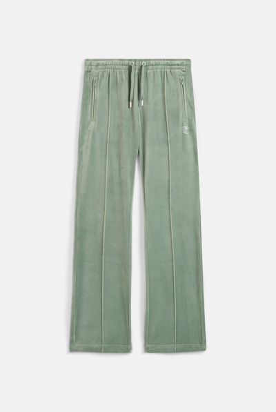 CHINOIS GREEN VELOUR DIAMANTÉ TRACKSUIT BOTTOM