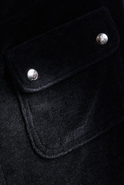 Displays the Washed Black 'Juicy' branded Cotton velour mini skirt 