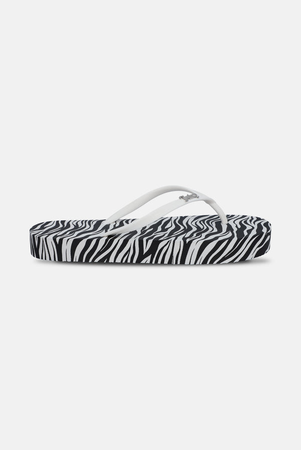 BLACK & WHITE ZEBRA PLATFORM FLIP FLOP