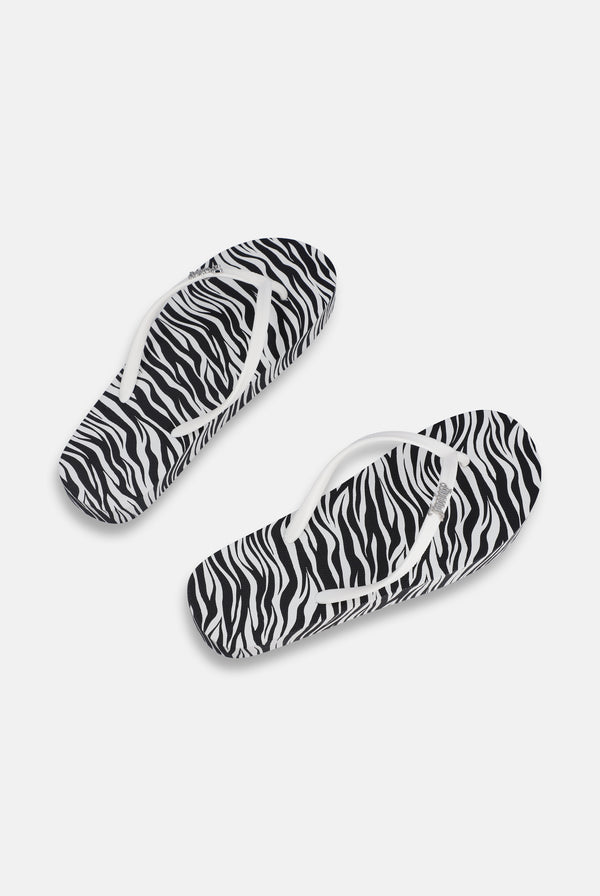 BLACK & WHITE ZEBRA PLATFORM FLIP FLOP