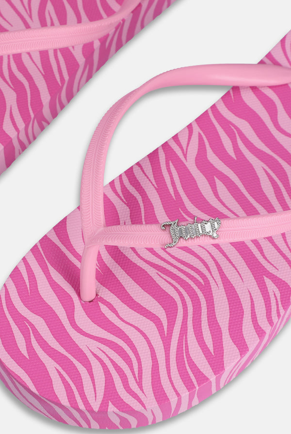 PINK ZEBRA PLATFORM FLIP FLOP
