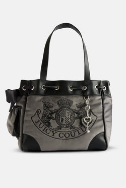 Displays the Grey 'Juicy' branded daydreamer shopper bag 